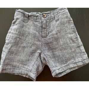 Janie and Jack Baby 100% Linen Chambray Shorts 3-6m‎ Blue Lightweight Lux